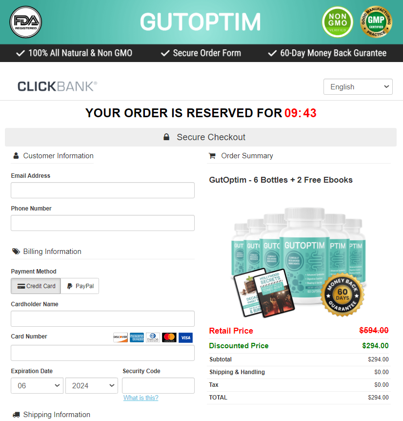 GutOptim Official Website Secure Order Page